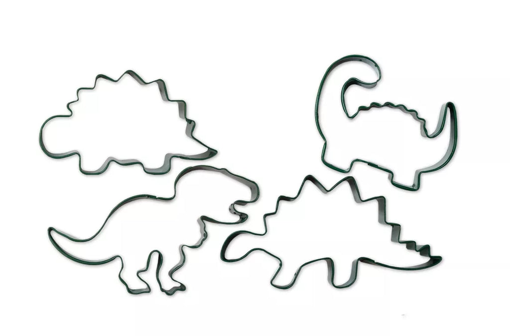Dinosaurieformade kakformar i metall 4-pack