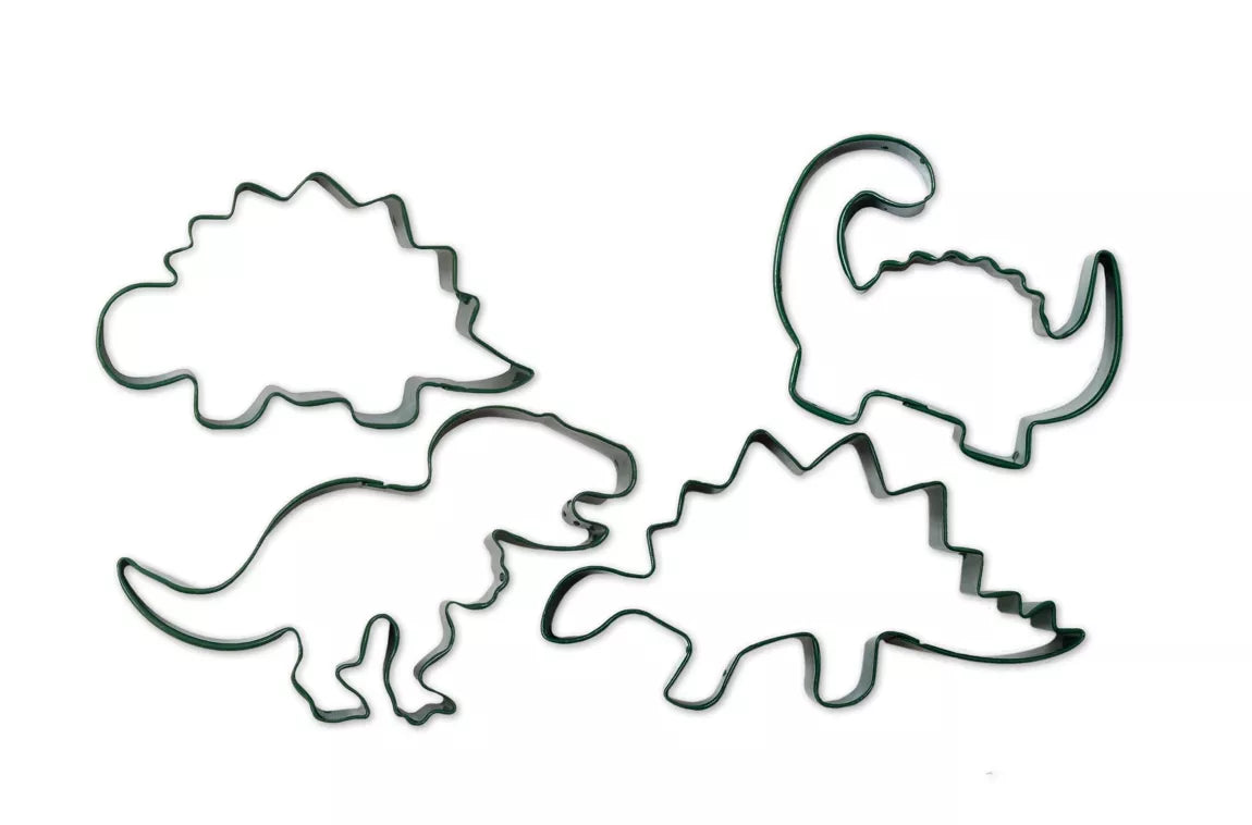 Dinosaurieformade kakformar i metall 4-pack