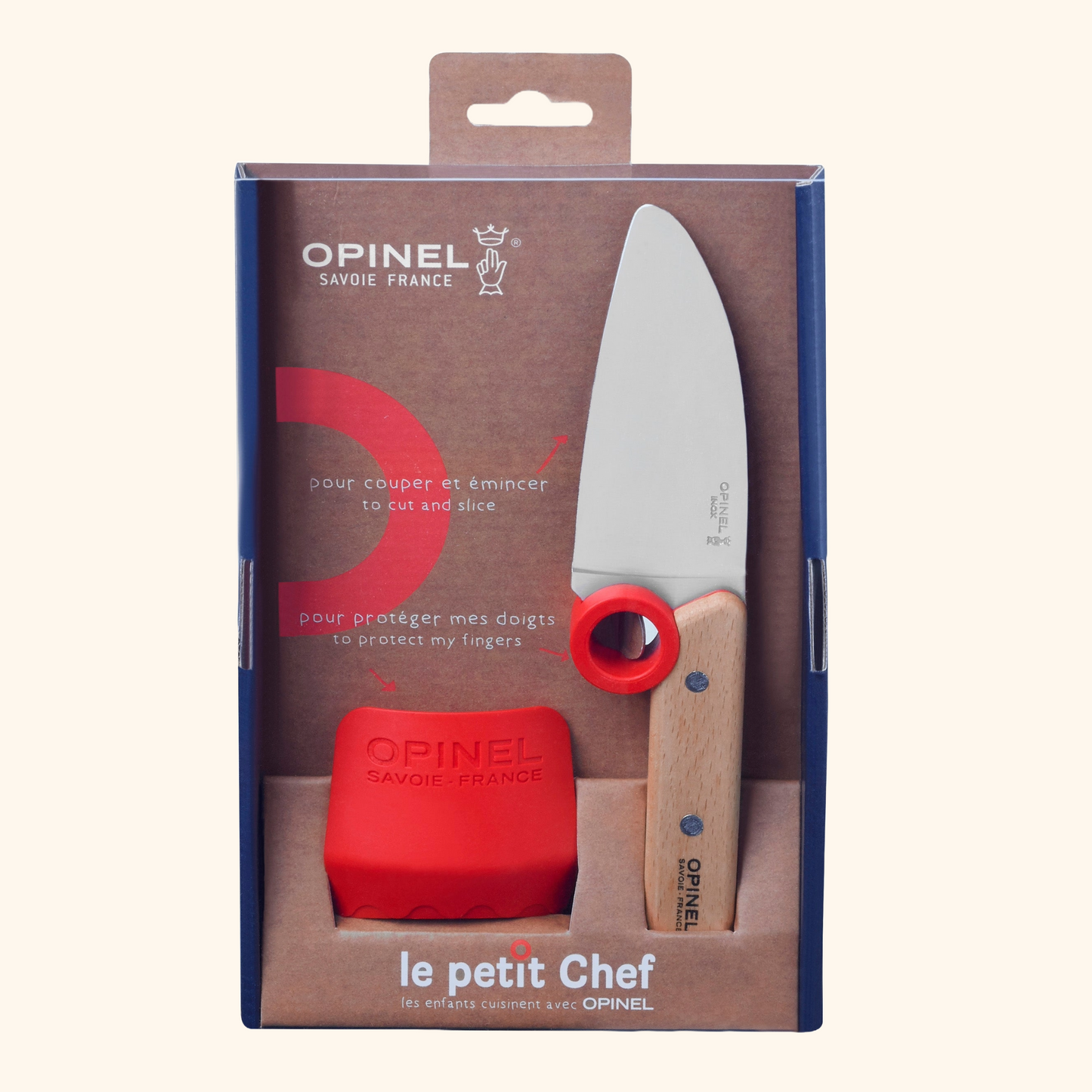 Opinel Le Petit Chef Barnkniv med fingerskydd