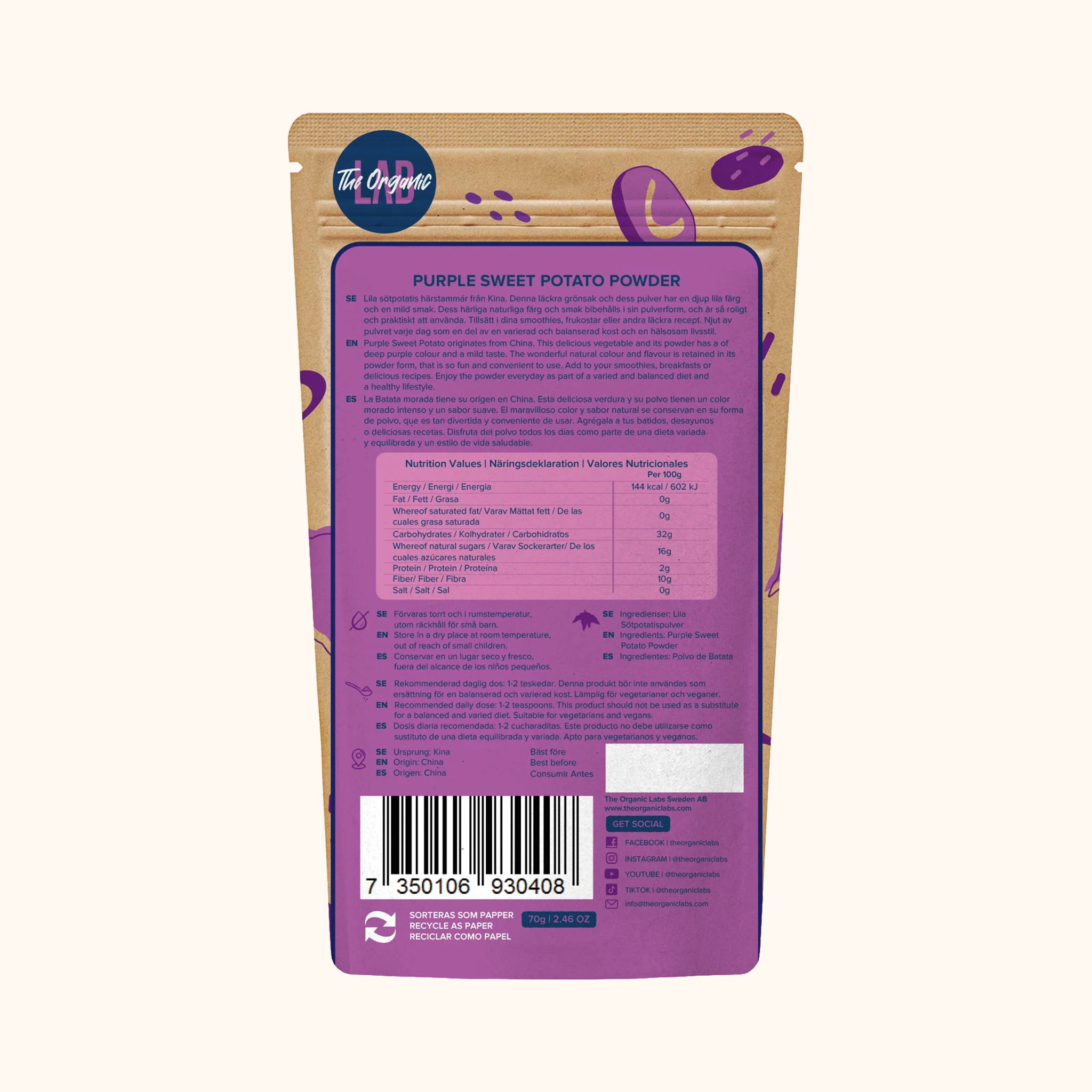 Purple Sweet Potato pulver 70g